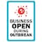 Signmission Public Safety, 5" Height, 5" x 3.5", Business Open During Outbreak, Business Open During Outbreak OS-NS-D-35-25549 - alternate 1